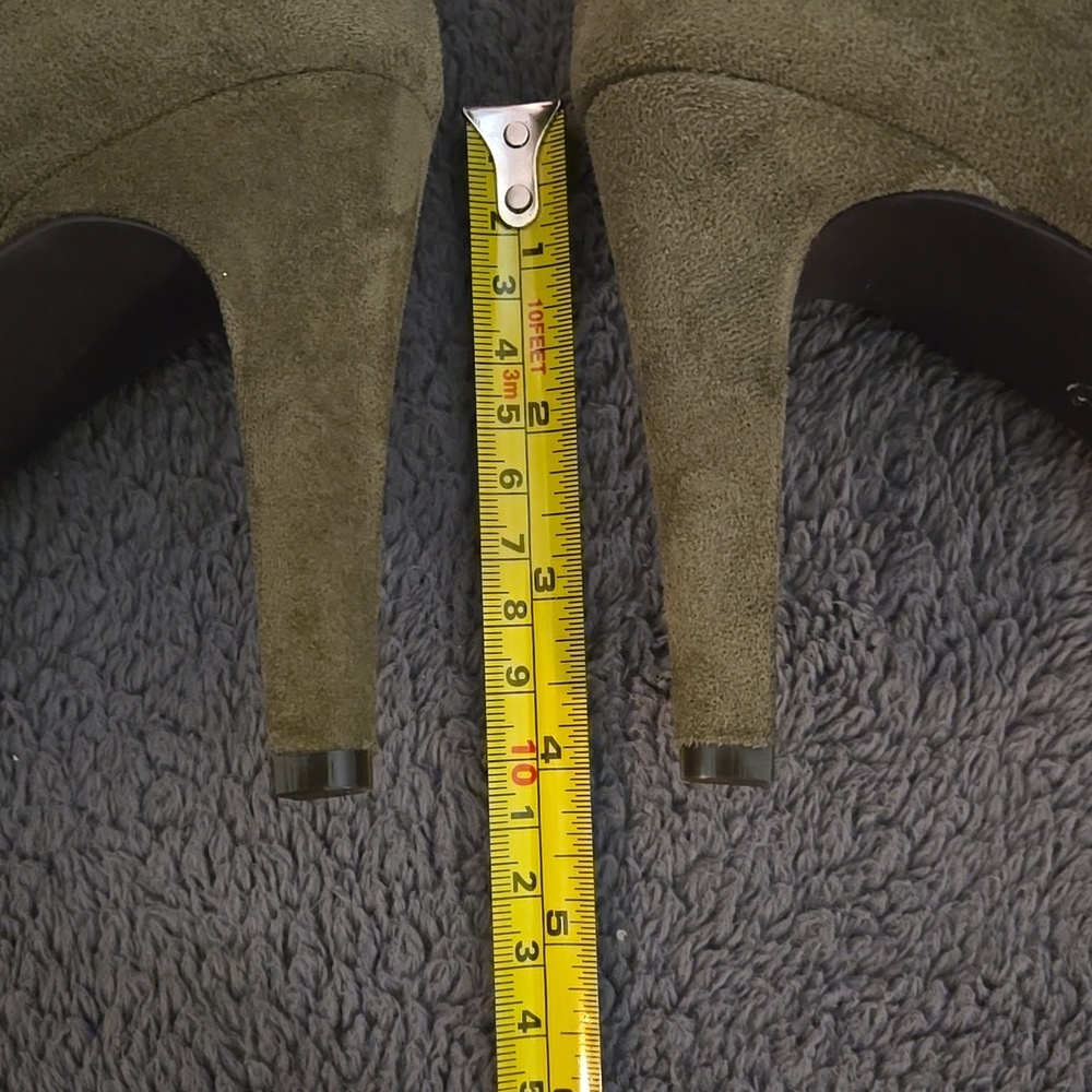 Rialto Chung Faux Suede Mid-Calf Booties-Olive Green Sz 9M - Picture 9 of 10